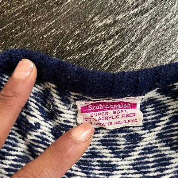 Chic Blue and White Knit Top / Scotch English / Size Small - Picture 3 of 4